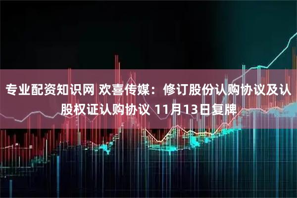 专业配资知识网 欢喜传媒：修订股份认购协议及认股权证认购协议 11月13日复牌